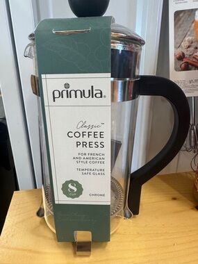 Primula Classic Coffee Press - Black Handle, Chrome Accents